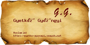 Gyetkó Gyöngyi névjegykártya